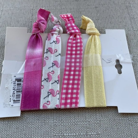 L. Erickson Women Hair Pony Tail Multi Color Hair Tie France Luxe Set Of 4 - Picture 7 of 8